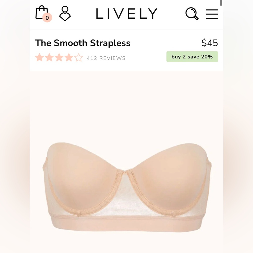 LIVELY Strapless Bra - Toasted Almond 32DDD